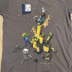 Mojang Boy's Official Minecraft Creeper Short Sleeve Graphic T-Shirt - M (7/8)